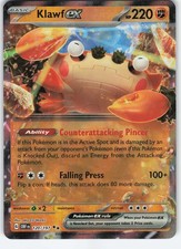 Klawf ex 120/197 Doppio Raro Holo SV03: Fiamme Ossidiana Pokémon quasi nuovo