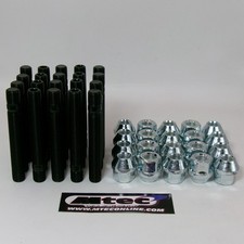 Citroen Saxo 90mm Conversion Wheel Studs & Tapered Nuts (70mm Thread)  12x1.25