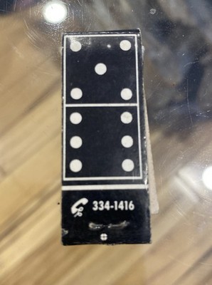 Vintage Dominoes Advertising Matches For  Domino Cocktail Lounge