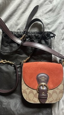 COACH C5692 Kleo Shoulder Bag Suede/PVC Leather Khaki 2Way  display picture 2