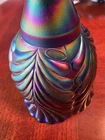 Vintage Fenton Iridescent Feather Milk Glass Bell