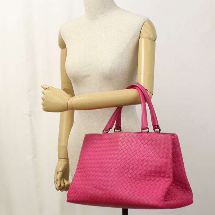 Bottega Veneta Intrecciato Pink Tote Bag Women's Used thumbnail 10