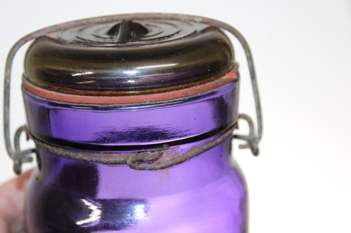 ANTIQUE AMETHYST PURPLE THE SMALLEY SELF SEALER FRUIT JAR PINT BOSTON MA - Picture 9 of 9