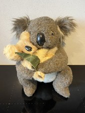 Vintage Jozzies Australia Koala Bear & Joey Plush 10” 1960/70s Real Fur