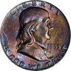 1953-D Franklin Half Dollar - Color - Full Bell Lines
