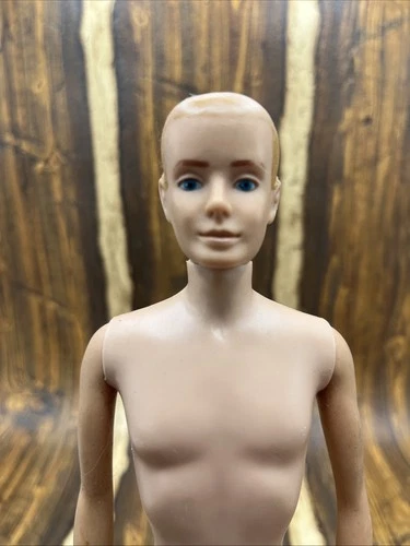 Vintage Ken Blonde Flocked Hair Doll Mattel 1960’s Straight Leg Japan Read