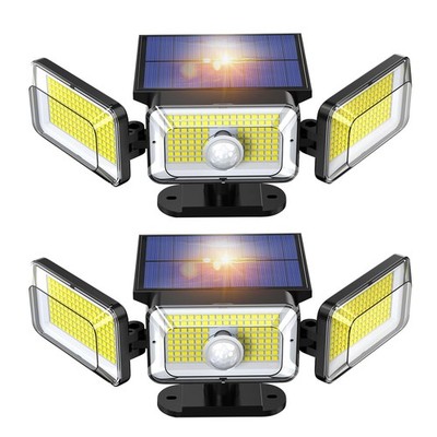 2 Pack LED Motion Sensor Solar Lights Outdoor IP65 Waterproof Security Lamp NEW