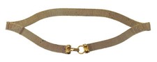 Vintage Metal Mesh Belt Goldtone Adjustable Twisted Hook Eye Closure 29" XS