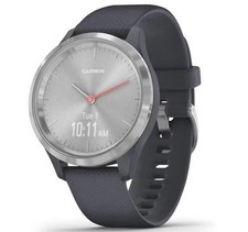 Garmin vivomove 3S Hybrid Smartwatch Granite Blue Silicone Band Silver Case