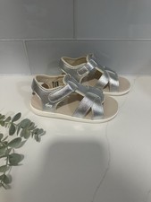 See Kai Run Basics Toddler Logan T-Strap Unisex Sandals Silver Metallic Size 10