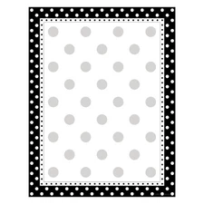 Designer Computer Paper Black And White Dots 8.5” x 11” Decorative Printer Pa...