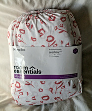 Room Essentials Microfiber Sheet Set Full Size Coral Pink Tulip Floral Print