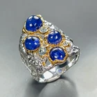Handmade Blue Sapphire Ring 925 Sterling Silver Size 8 /R474602