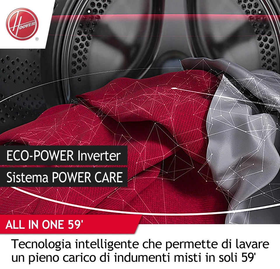 Hoover HW4 27AMC7/1 S H WASH 500 Lavatrice Smart 7 Kg 1200 Giri Wi Fi Bluetooth - Immagine 2 di 3