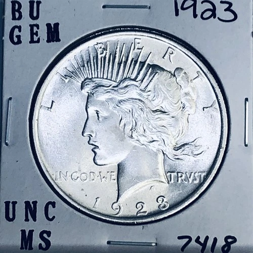 1923 P BU GEM PEACE SILVER DOLLAR UNC MS+++ U.S. MINT RARE COIN 7418