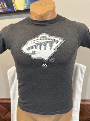 SWEET Minnesota Wild Hockey Youth Small Dark Gray Majestic T-Shirt, NEW&NICE!!