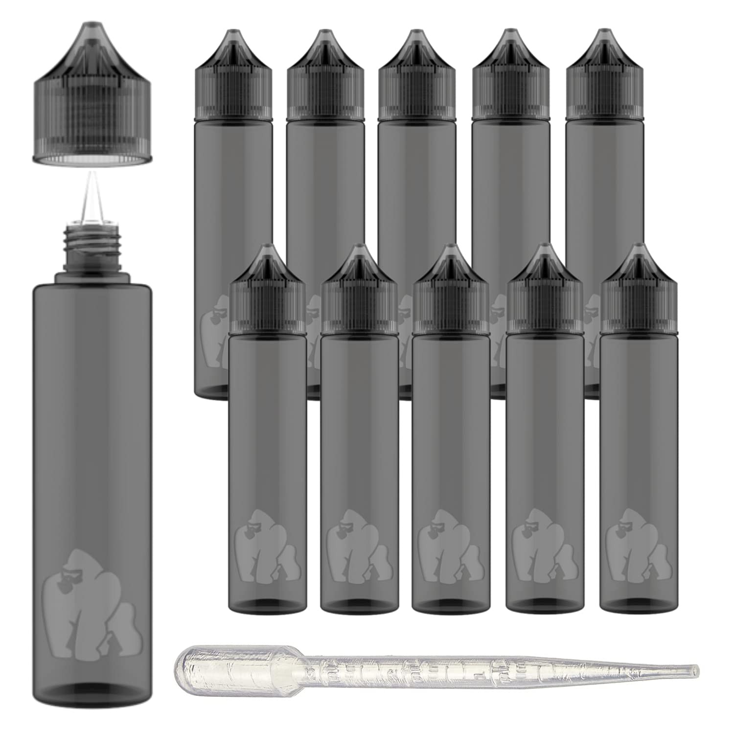 Gorilla LDPE PET Plastic Unicorn Squeeze Bottle 60ml (10 Pac