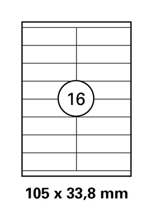 1 Pack mit je 1600 Laser Copy Inkjet Etiketten 105 x 33,8 mm