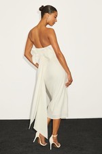 Lulus $89 Fabulous Phenomenon Ivory Strapless Bow Midi Dress XL Wedding Bridal