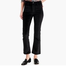 J. Crew Billie Demi Boot Crop Navy Velvet Pants Size 30