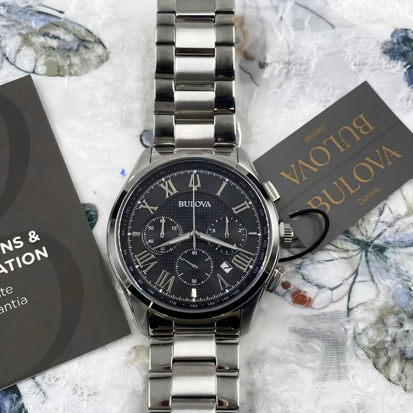 Reloj Bulova Wilton para Hombre, Esfera Negra, Cronógrafo de Cuarzo, 46 mm 96B288 4