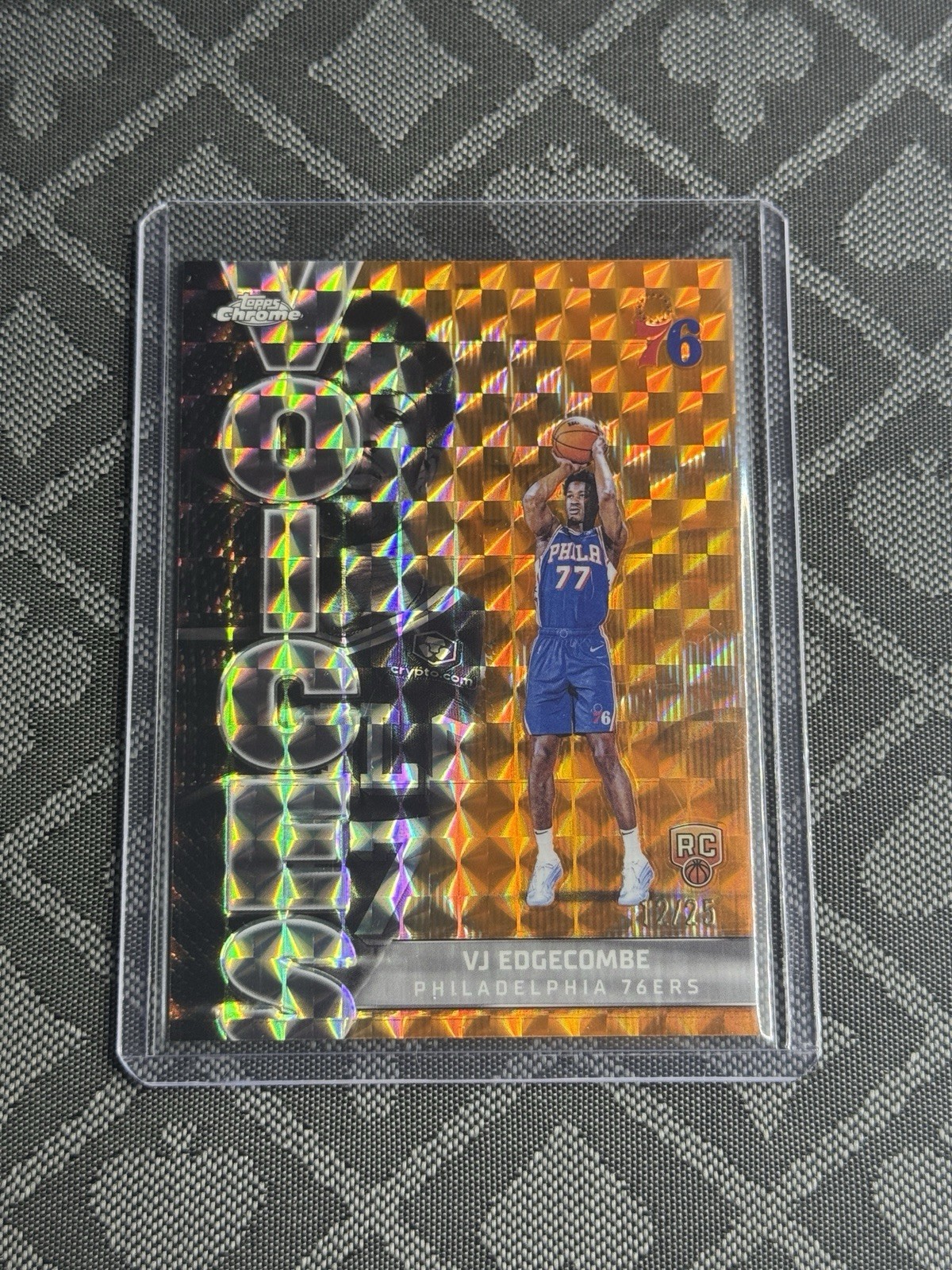 2025-26 Topps Chrome VJ Edgecombe Voices Orange Refractor RC Rookie #d /25 76ers