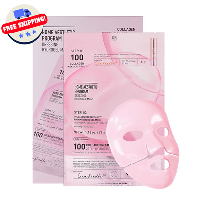 Collagen Reedle Shot 100 Hydrogel Mask, 2-Step Firming Facial Mask Peptides