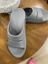 oofos Gray slide M8 W10 Read