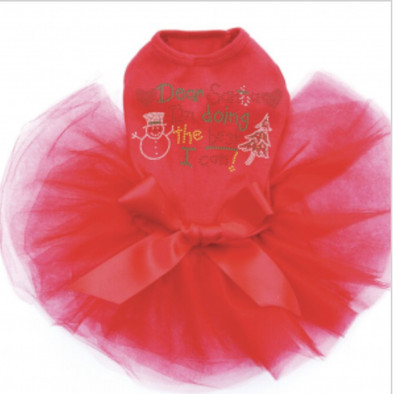 Red  Christmas Tutu Dog Dress-1 Adorable In Stock--Size Medium