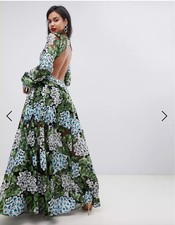 RARE NWT Asos edition GREEN FLORAL  embroidered UK 12 US 8 STUNNING 