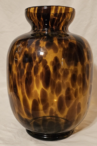 Maestri Vetrai Murano Italian Glass VASE Vintage Hand Blown FAUX Tortoise Shell - Picture 3 of 17
