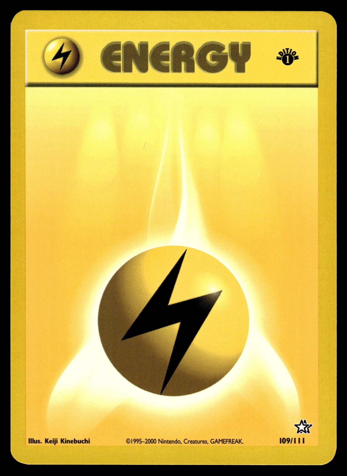 First Edition Lightning Energy #109/111 Neo Genesis Pokemon Near Mint or Better