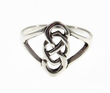 Handcrafted Solid 925 Sterling Silver Celtic Knot DOUBLE INFINITY Band Ring