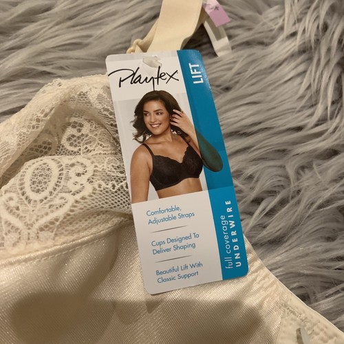 Playtex Secrets Beautiful Lift Full Coverage Underwire Bra Natural Beige 42D New - Picture 2 of 6
