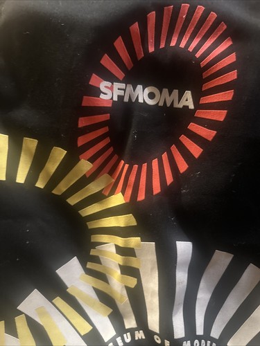 SF San Francisco Museum of Modern Art MOMA Black Large Graphic Cloth Apron Rare - Picture 5 of 17
