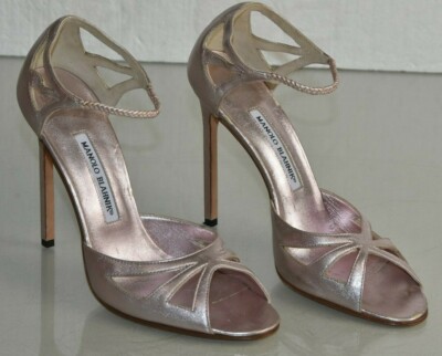 Escarpins Manolo Blahnik Rose Lilas - Talon 4,75 Pouces - Taille 40 - Cuir Métallisé - Neuf Sans Boîte