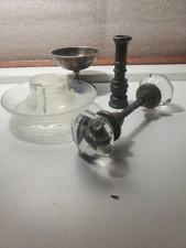 * Vintage Reed & Barton Silver Dish Pg&e insulator Glass door knob water nozzle.