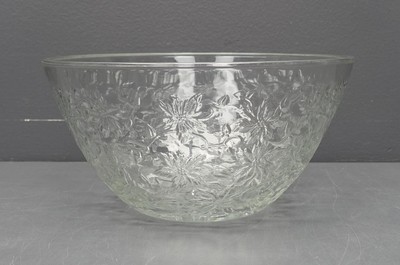 Princess House Fantasia Poinsettia 10.5'' Clear Glass Serving Bowl New