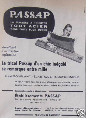 WERBUNG PASSAP DIE STRICKMASCHINE GANZSTAHL ALSO LANGLEBIG