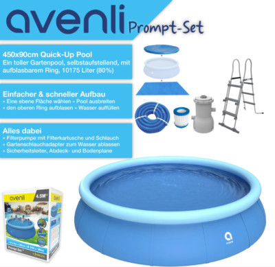 Quick Up Pool Gartenpool Aufstellpool Schwimmbad Schwimmbecken 450x90 Komplett