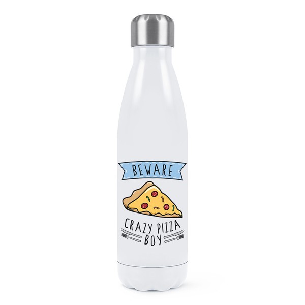 Beware VerrüCkte Pizza Jungen Doppelwand Wasserflasche Scherz Sohn Lustig Kinder-image
