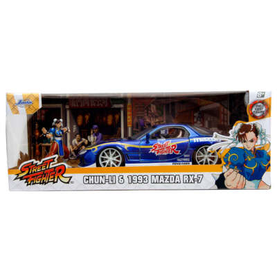 Street Fighter 1993 Mazda RX-7 1:24 Scale Diecast Model w/ Chun-Li