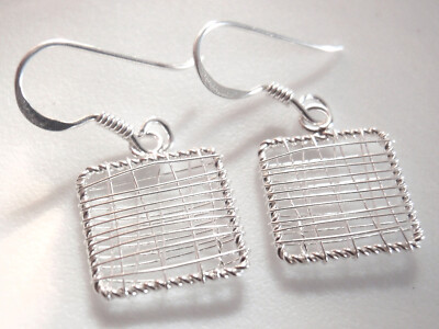 Silber Quadrate 925 Sterling Silber Ohrhänger