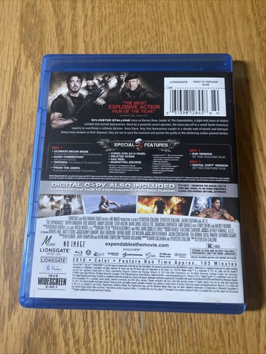 The Expendables Blu-ray & DVD 3 Disc Set Stallone Bruce Willis Action Thriller - Picture 4 of 12
