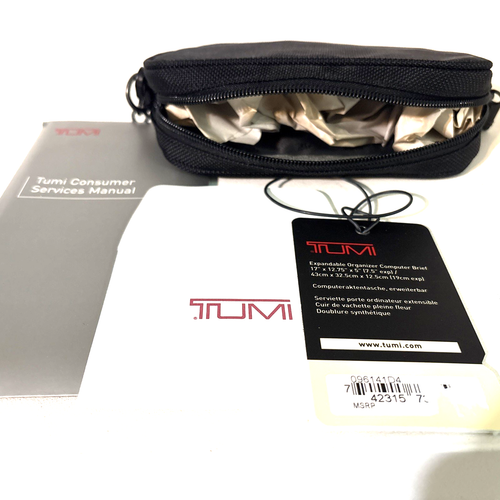 Tumi Napa Leather Black Expandable Organizer Computer Brief Style 96141 - Photo 10/12