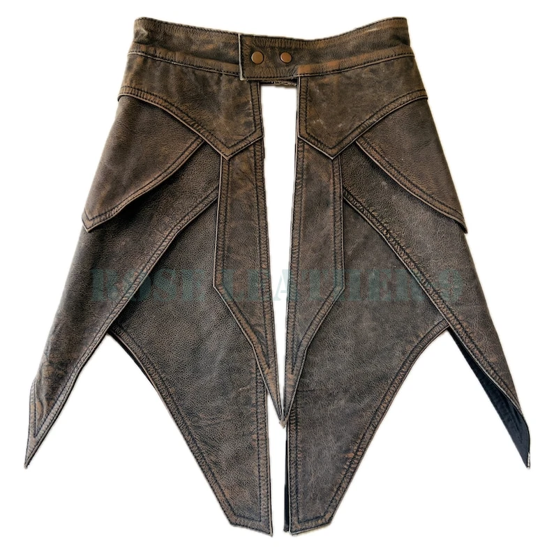 Inspired By Star wars Mandalorian Leather Kama and Leather Vest with belt.! - Image 2 of 4