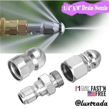 1/4'' 3/8" Drain Nozzle Pressure Washer Sewer Pipe Cleaning Jetter Hose Tool