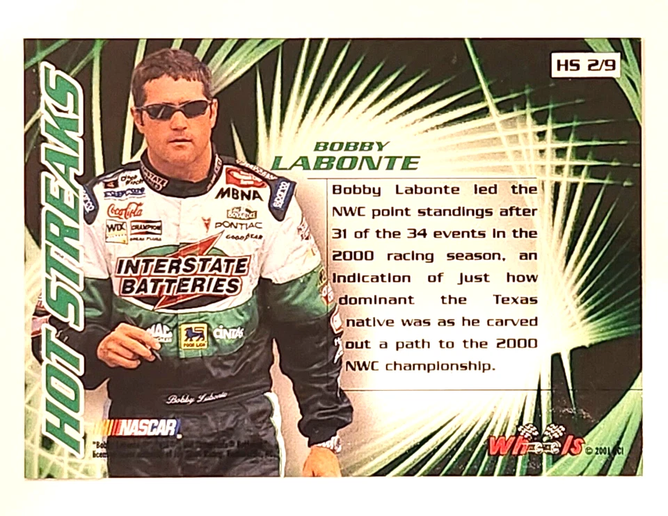 Bobby Labonte 2001 Wheels High Gear Hot Streaks HS2 - Image 2 of 2