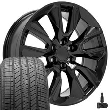 5916 Black 22 Inch Wheels 27550 Bridgestone Tires Tpms Fit Cadillac Gmc Chevy 5916 Black 22 Inch Wheels 27550 Bridgestone Tires Tpms Fit Cadillac Gmc Chevy