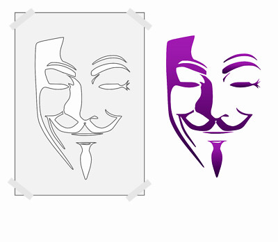 ANONYMOUS VENDETTA STENCIL TEMPLATE 190micron Mylar Stencil wiederverwendbar